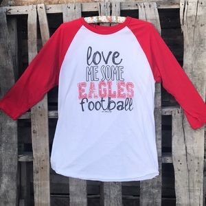 Eagles Football 3/4 Sleeve Ragland T-Shirt